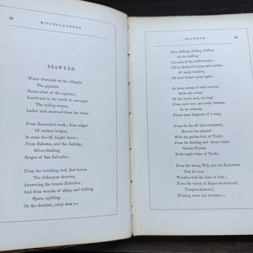 Poems by Henry Wadsworth Longfellow Second Edition 1846 Illustrated Antique Book